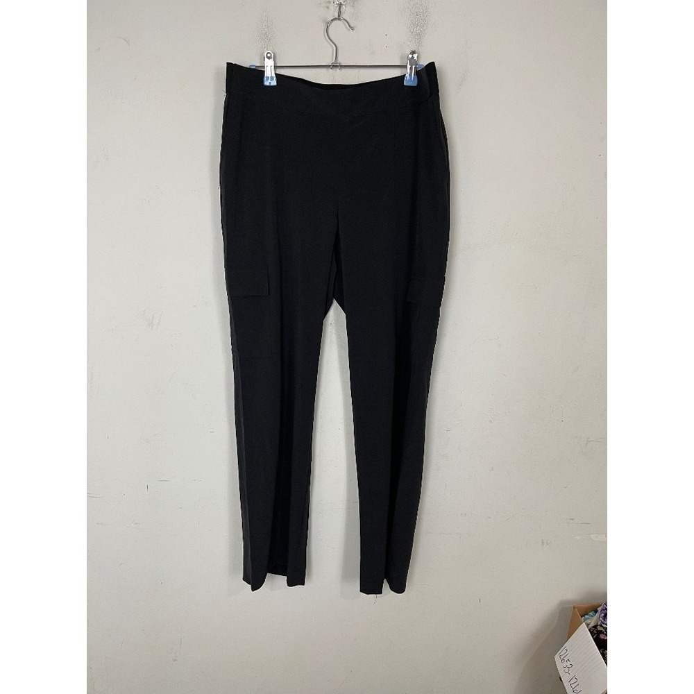 J Jill Womens Pants Medium Black Cargo Straight Leg Activewear Workout Gym